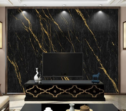 Zwart Goud Hoogglans | PVC Wandpaneel