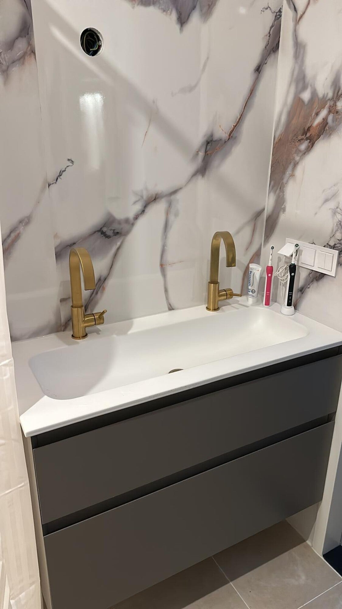Wit Goud Hoogglans | PVC Wandpaneel
