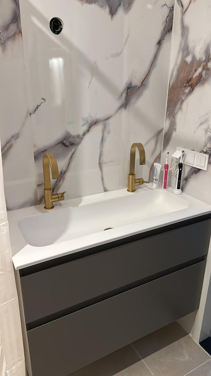 Wit Goud Hoogglans | PVC Wandpaneel